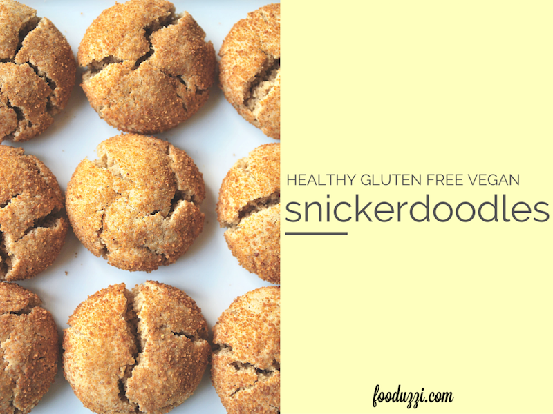 Healthy Gluten Free Vegan Snickerdoodles: make this classic Christmas cookie recipe a new tradition in your house! They're gluten free, vegan, dairy free, and refined sugar-free! || fooduzzi.com recipes